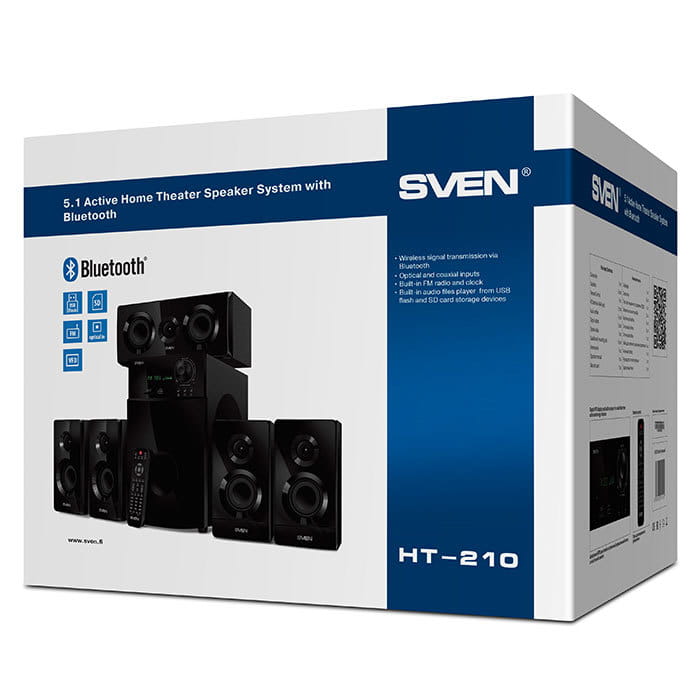 Home Theater Sven HT-210 / 5.1 / RMS 125W / FM / USB / SD / Black