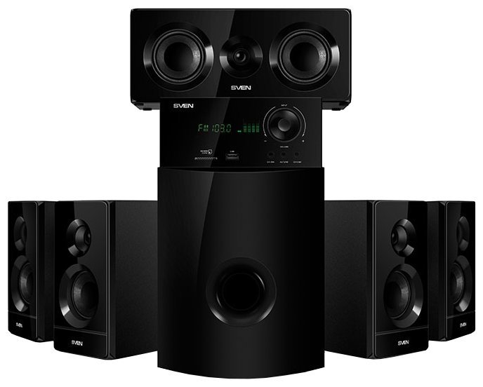 Home Theater Sven HT-210 / 5.1 / RMS 125W / FM / USB / SD / Black