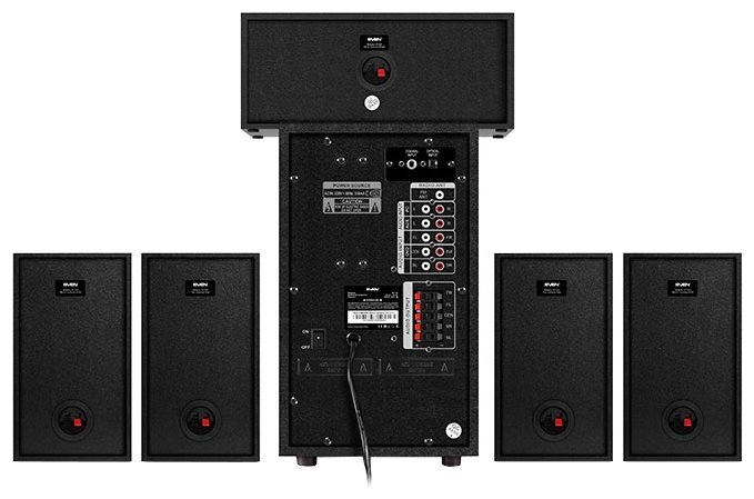 Home Theater Sven HT-210 / 5.1 / RMS 125W / FM / USB / SD / Black