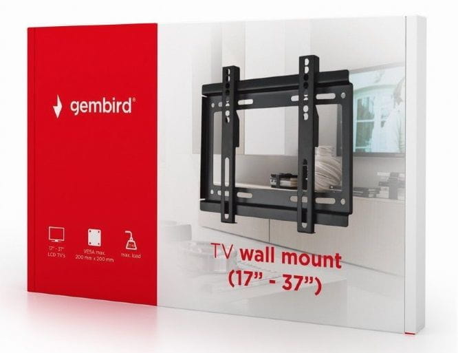 Wall Mount Gembird WM-37F-01 / 17"-37" / max.25kg / Black