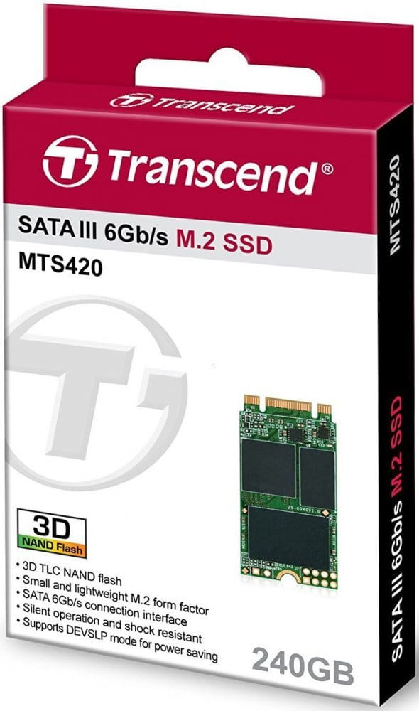 M.2 SSD Transcend 420S / 240GB / SATA / 3D NAND TLC / TS240GMTS420S /