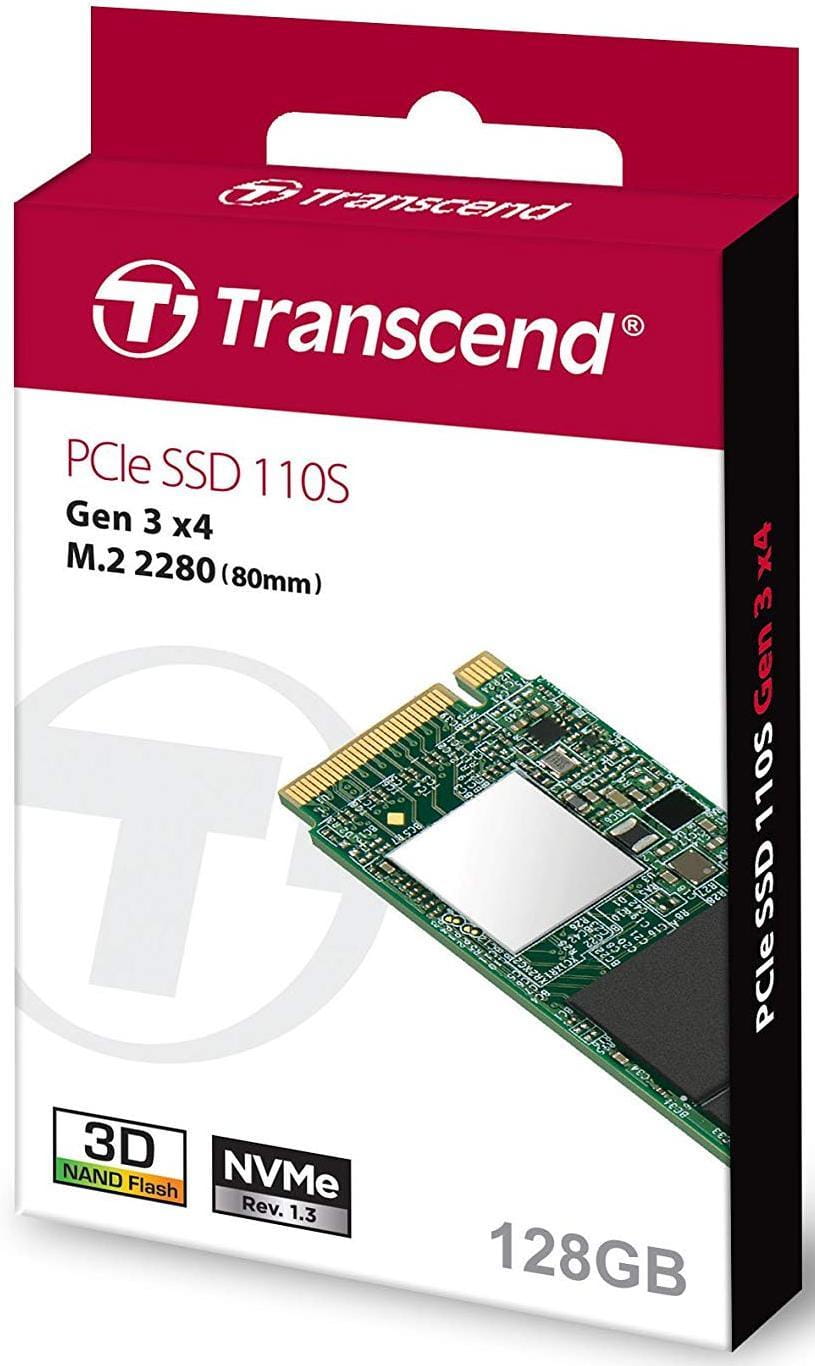 .M.2 SSD Transcend 110S / 128Gb / NVMe / SM2263 / 3D TLC / TS128GMTE110S /