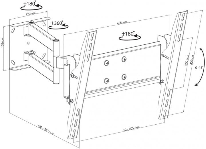Wall Mount KSL WM448T / Black
