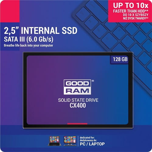 2.5" SSD GOODRAM CX400 / 128GB / 7mm / SATAIII / Phison PS3111-S11 / 3D NAND TLC / SSDPR-CX400-128 /