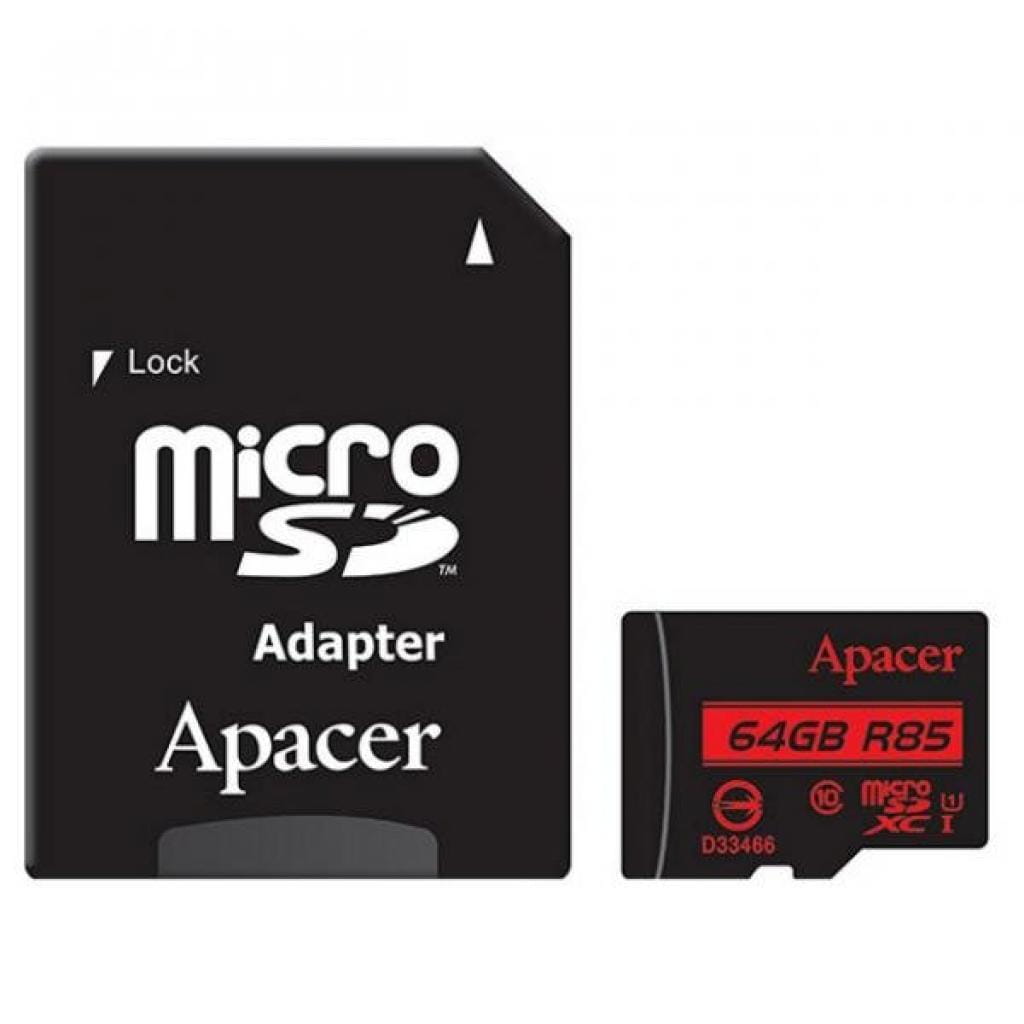 MicroSD Apacer 64GB / SD adapter / AP64GMCSX10U5-R /