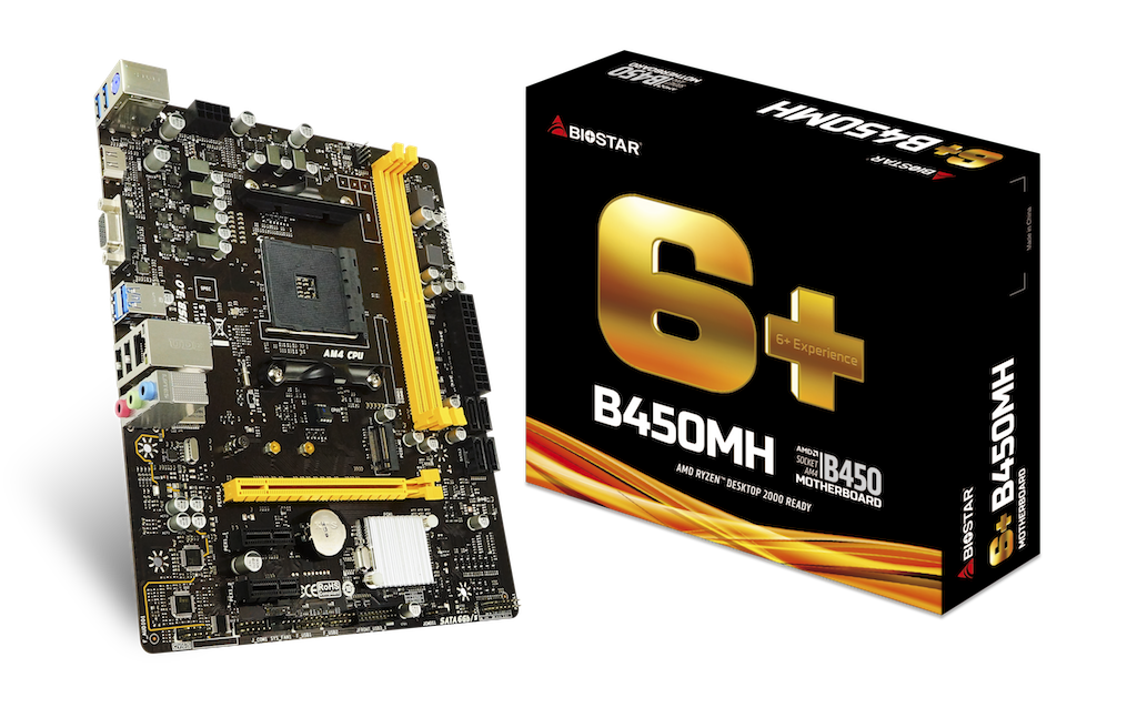 MB Biostar B450MH / Socket AM4 / AMD B450 / Dual 2xDDR4-3200 / APU AMD graphics / mATX /
