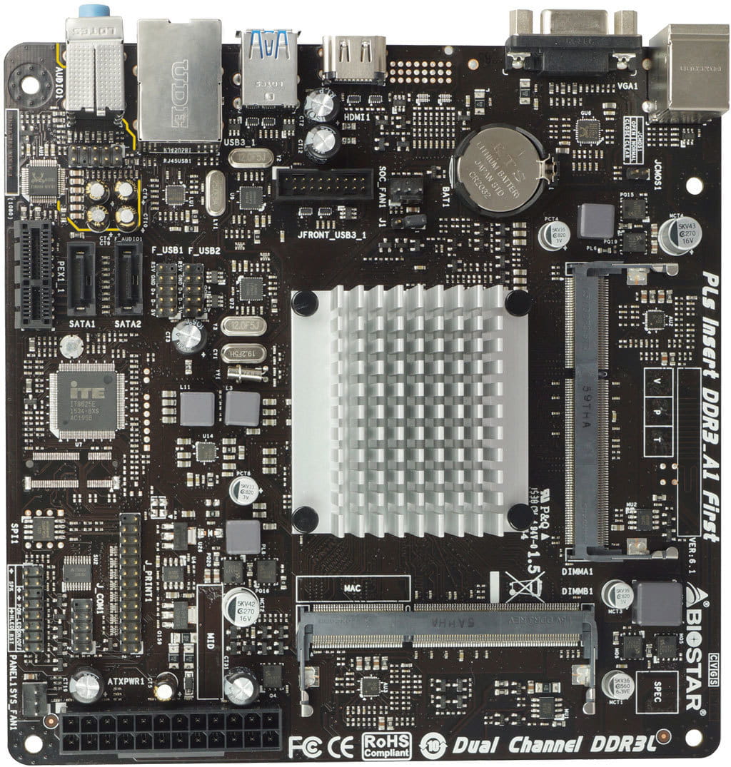 MB + CPU Biostar J3060NH / Celeron J3060 / 2xSO-DIMM DDR3L-1600 / Intel HD graphics / Mini-ITX