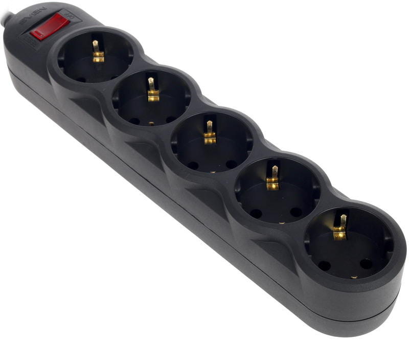 Surge Protector Sven SF-05L / 5 Sockets / 5.0m / Black