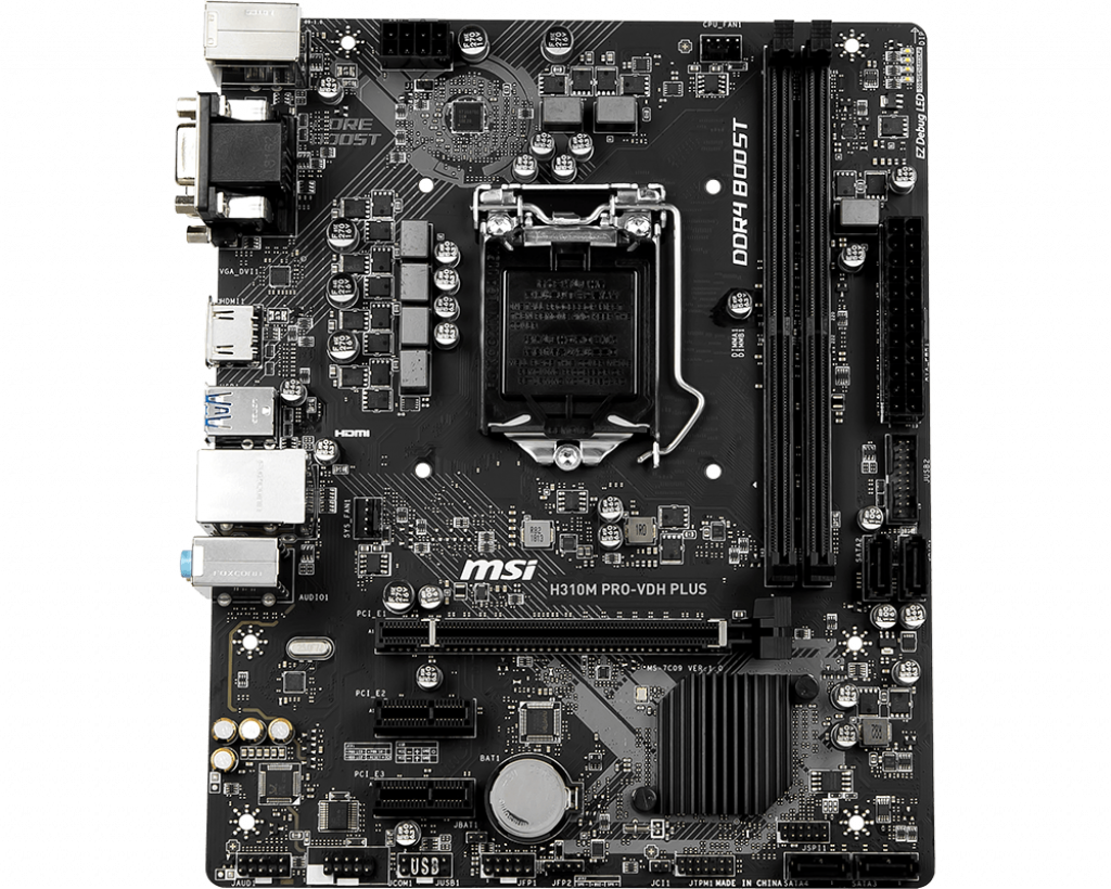 MB MSI H310M PRO-VDH PLUS / mATX /  Intel H310 / Socket 1151 / Dual 2xDDR4-2666 /