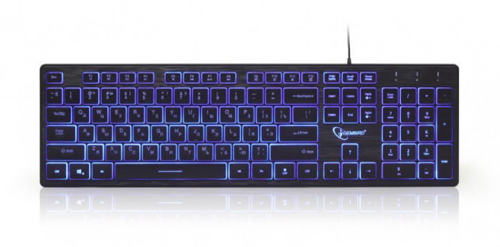 Keyboard Gembird KB-UML3-01 / Multimedia / Silent / 3-color backlight / Black