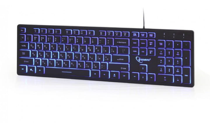 Keyboard Gembird KB-UML3-01 / Multimedia / Silent / 3-color backlight / Black