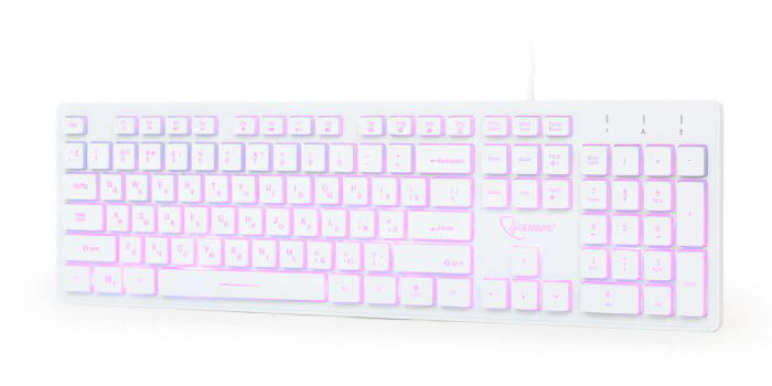 Keyboard Gembird KB-UML3-01 / Multimedia / Silent / 3-color backlight / White