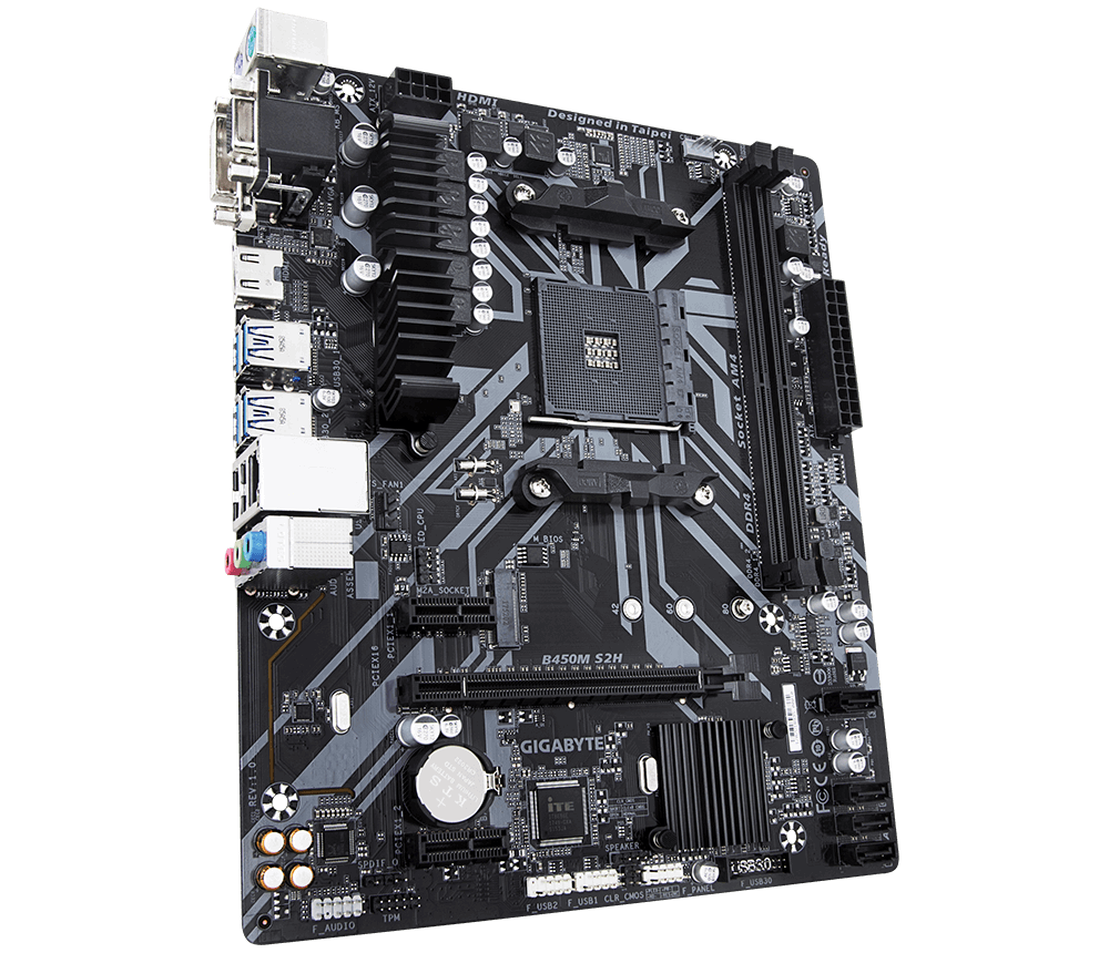MB GIGABYTE B450M S2H V1 / Socket AM4 / AMD B450 / Dual 2xDDR4-3200 / mATX /