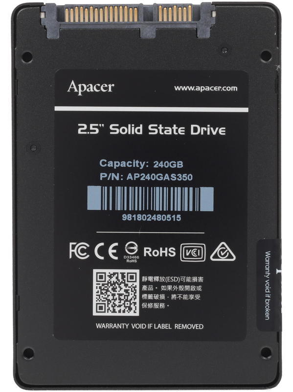 2.5" SSD Apacer Panther AS350 / 120GB / SATA / Black