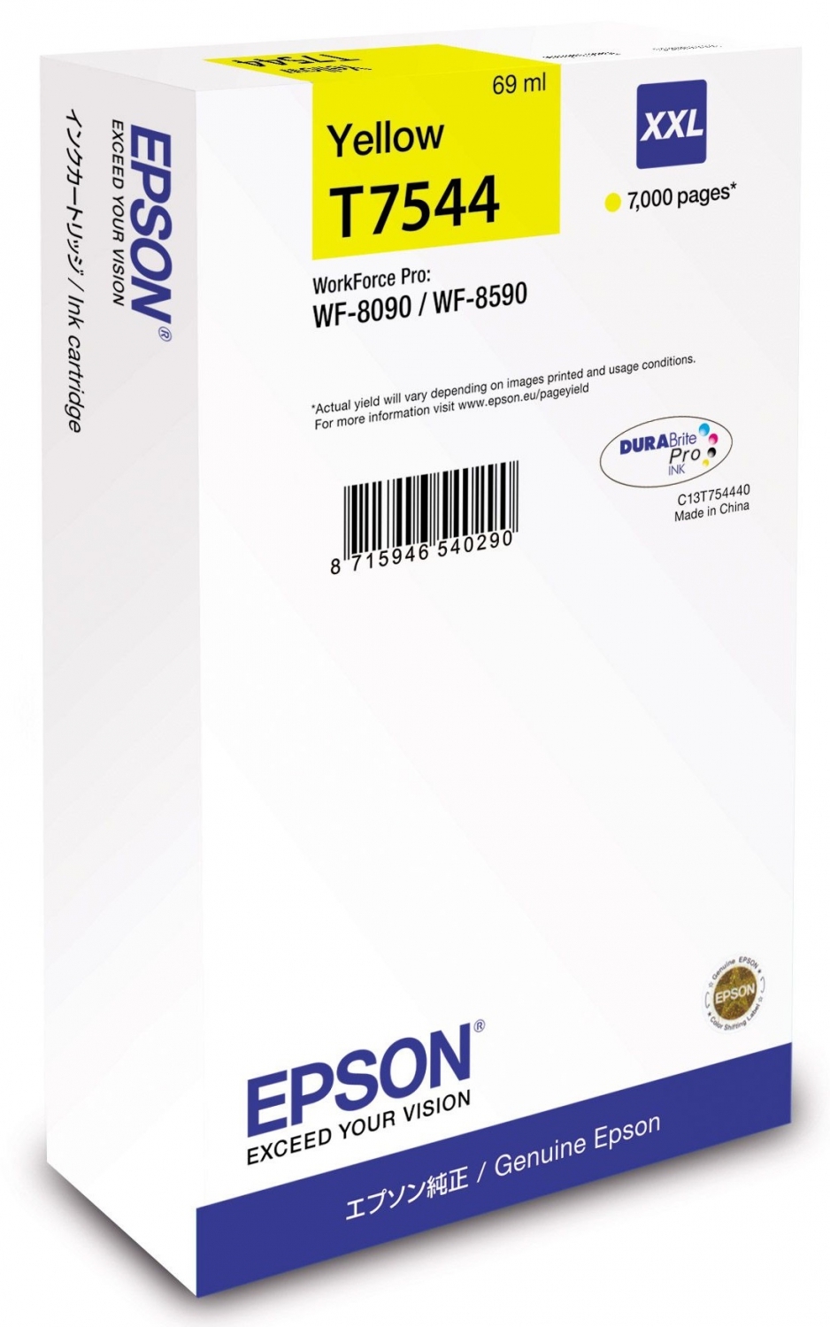 Epson T754 / XXL / For WorkForce Pro WF-8090DW / WF-8590DWF / Yellow