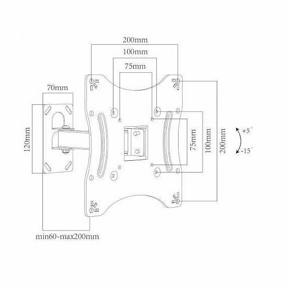 Wall Mount CHARMOUNT CT-LCD-T108 / Black