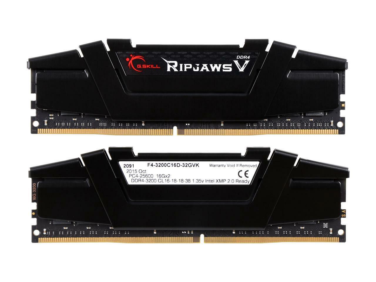 RAM KIT G.Skill Ripjaws V / 32GB / DDR4 / 3200MHz / F4-3200C16D-32GVK