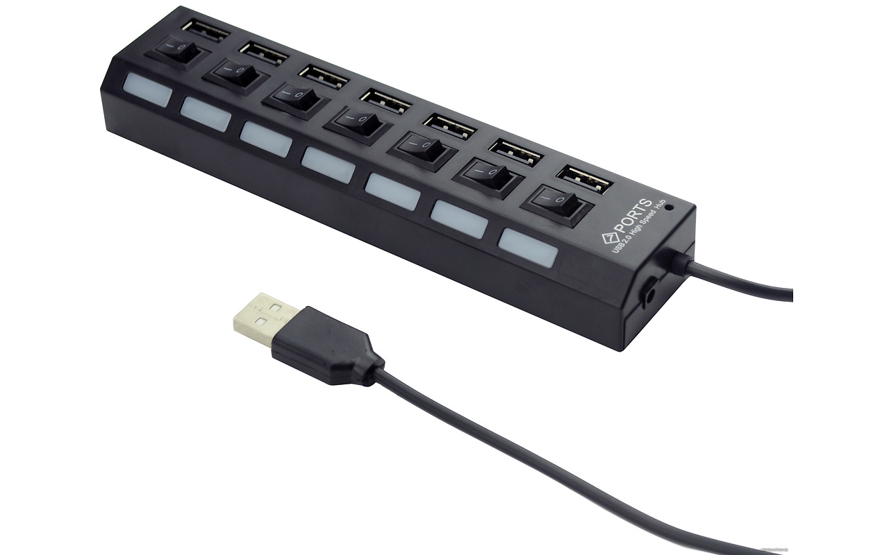 USB 2.0 Hub Gembird UHB-U2P7-03 / 7-port / Black