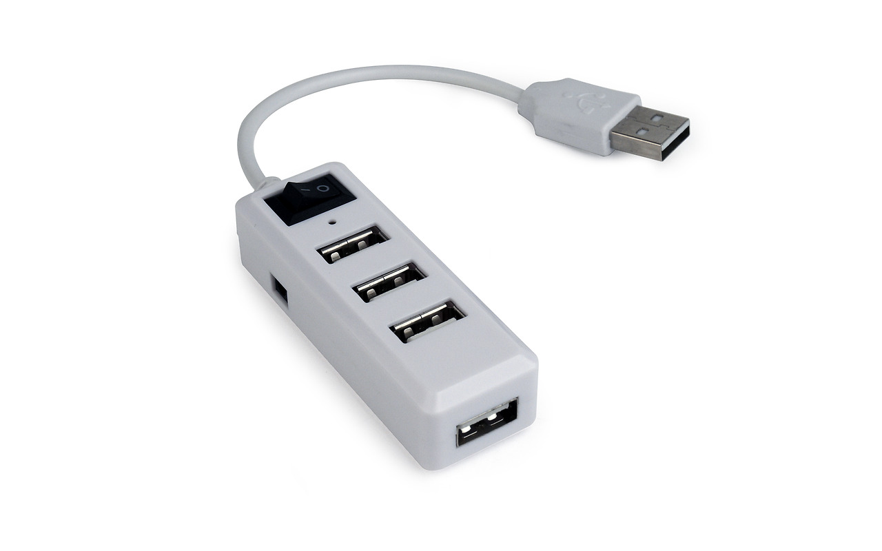 USB 2.0 Hub Gembird UHB-U2P4-21 / 4-port / White