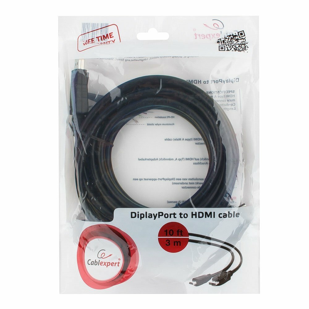 Cable Cablexpert CC-DP-HDMI-3M / DP to HDMI / 3.0m /