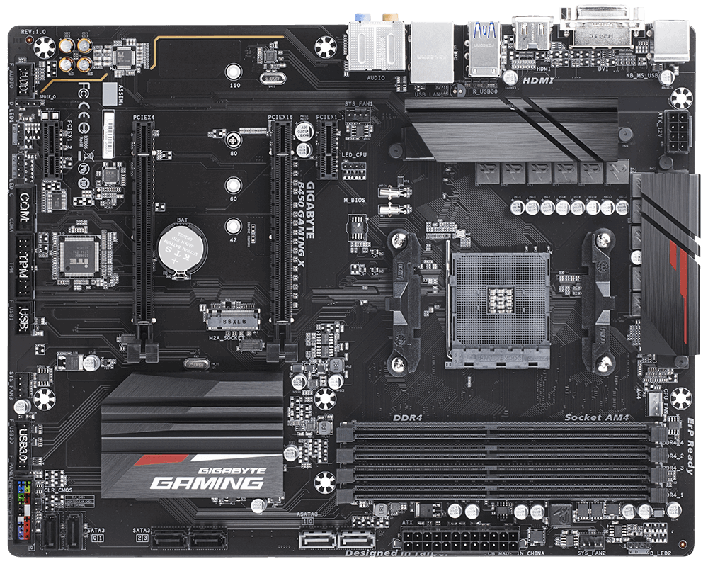 MB GIGABYTE B450 GAMING X / Socket AM4 / AMD B450 / Dual 4xDDR4-2933 / ATX /