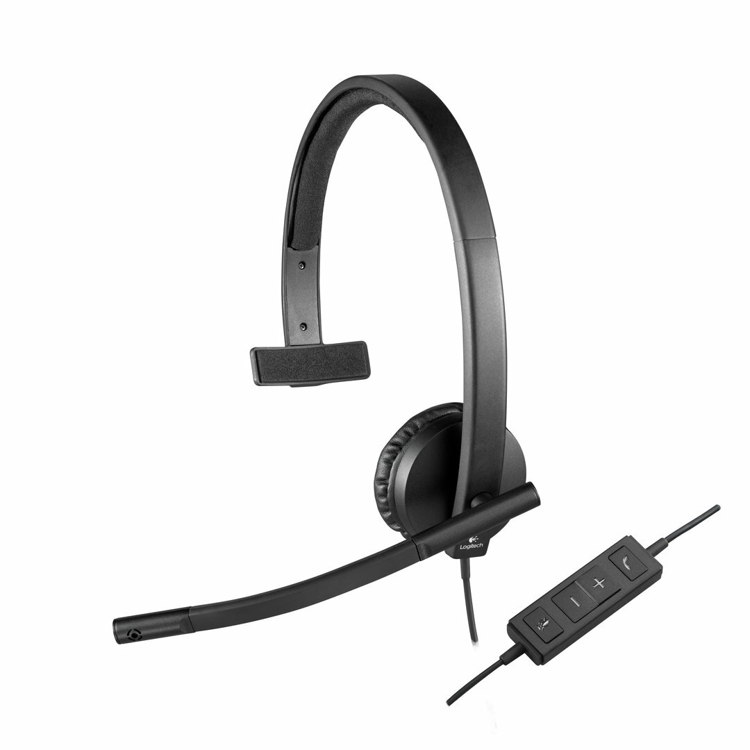 Headset Logitech H570e / USB / Mono / 981-000571 / Black