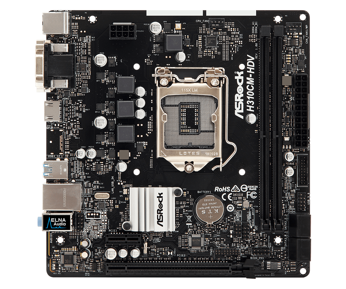 ASRock H310CM-HDV / mATX / S1151 / DDR4 / Intel H310 /