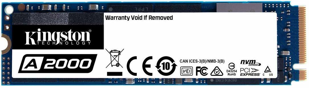 M.2 NVMe SSD Kingston A2000 / 500GB / SM2263EN controller / 96-layer 3D NAND TLC / SA2000M8/500G /