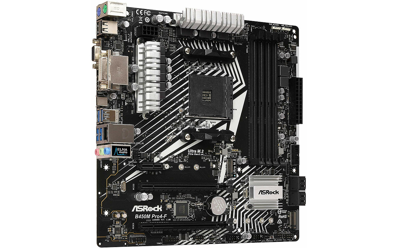 ASRock B450M PRO4-F / mATX Dual Channel DDR4