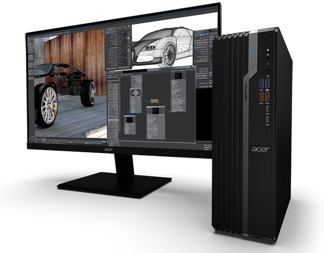 PC Acer Veriton X2660G SFF / i3-8100 / 8GB DDR4 RAM / 256GB SSD / Intel UHD 630 Graphics / 180W PSU / FreeDOS  / DT.VQWME.029 / Black