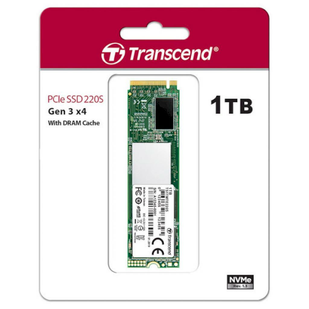 M.2 SSD Transcend 220S / 1.0TB / NVMe / SM2262 / 3DTLC / TS1TMTE220S /