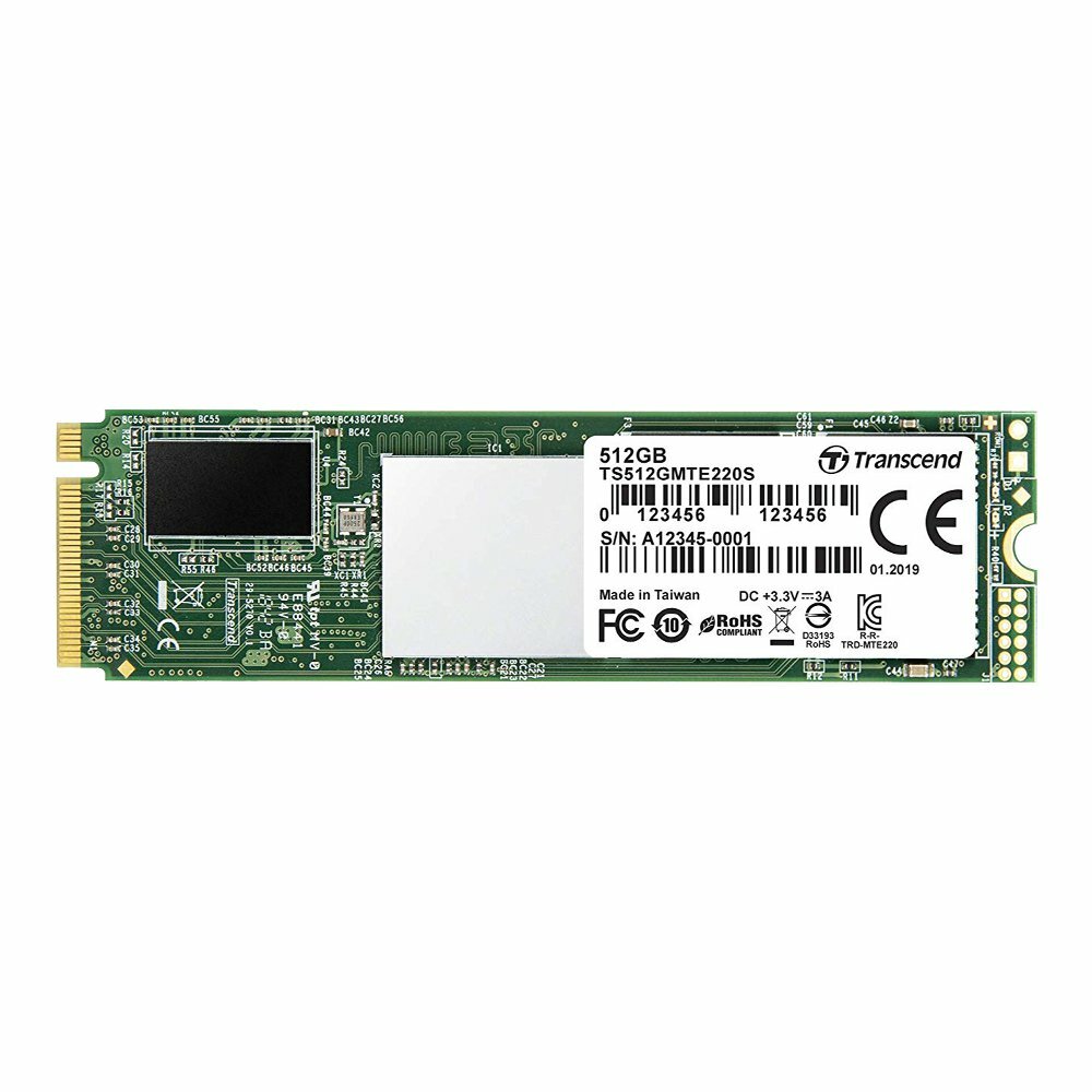 M.2 SSD Transcend 220S / 512GB / NVMe / SM2262 / 3DTLC / TS512GMTE220S /