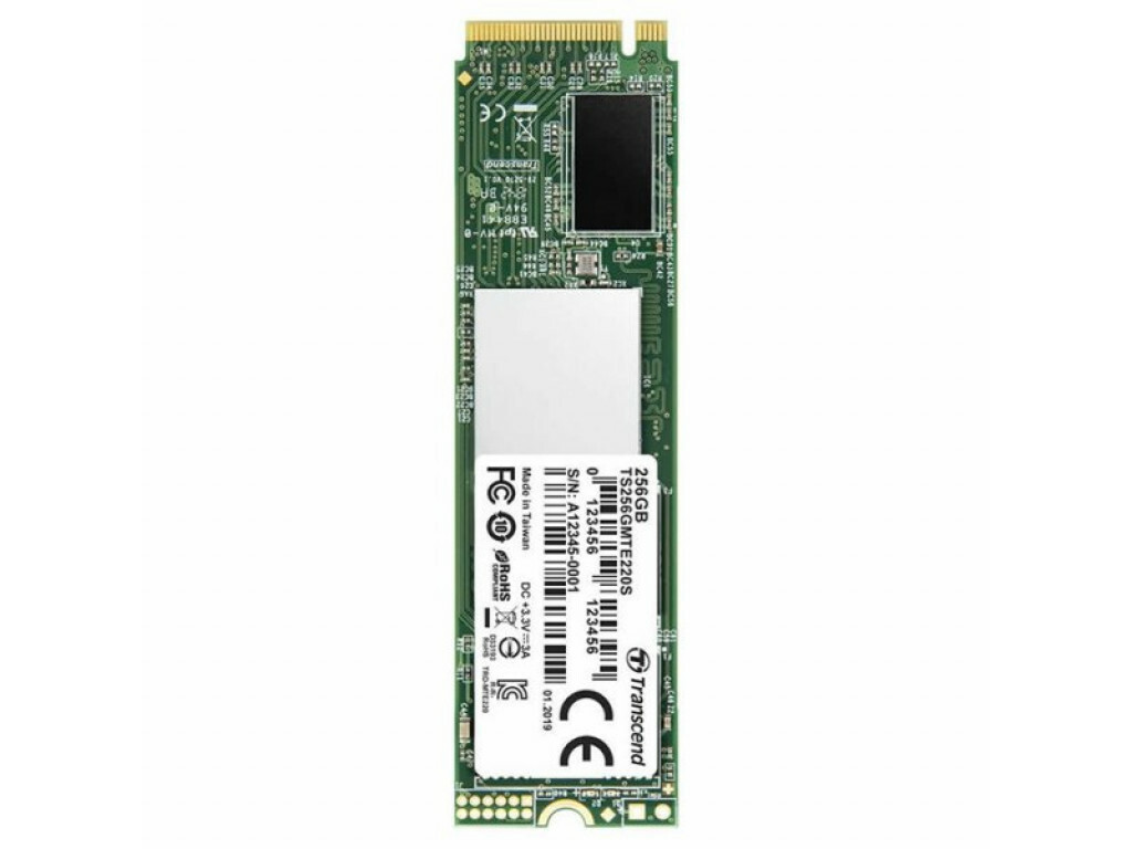 M.2 SSD Transcend 220S / 256GB / NVMe / SM2262 / 3DTLC / TS256GMTE220S /