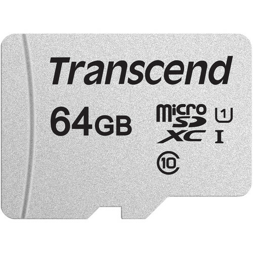 MicroSD Transcend 64GB / SD adapter / UHS-I U1 / TS64GUSD300S-A /