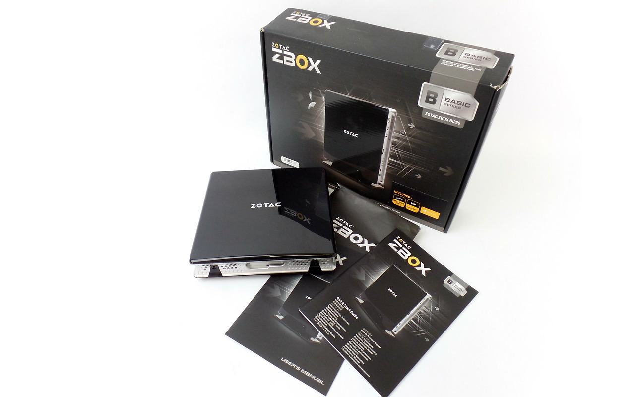 ZOTAC ZBOX-BI320-BE-W3 Plus / Dual Core 2957U / 4GB DDR3 / 64GB SSD + 500GB HDD / Windows 8.1
