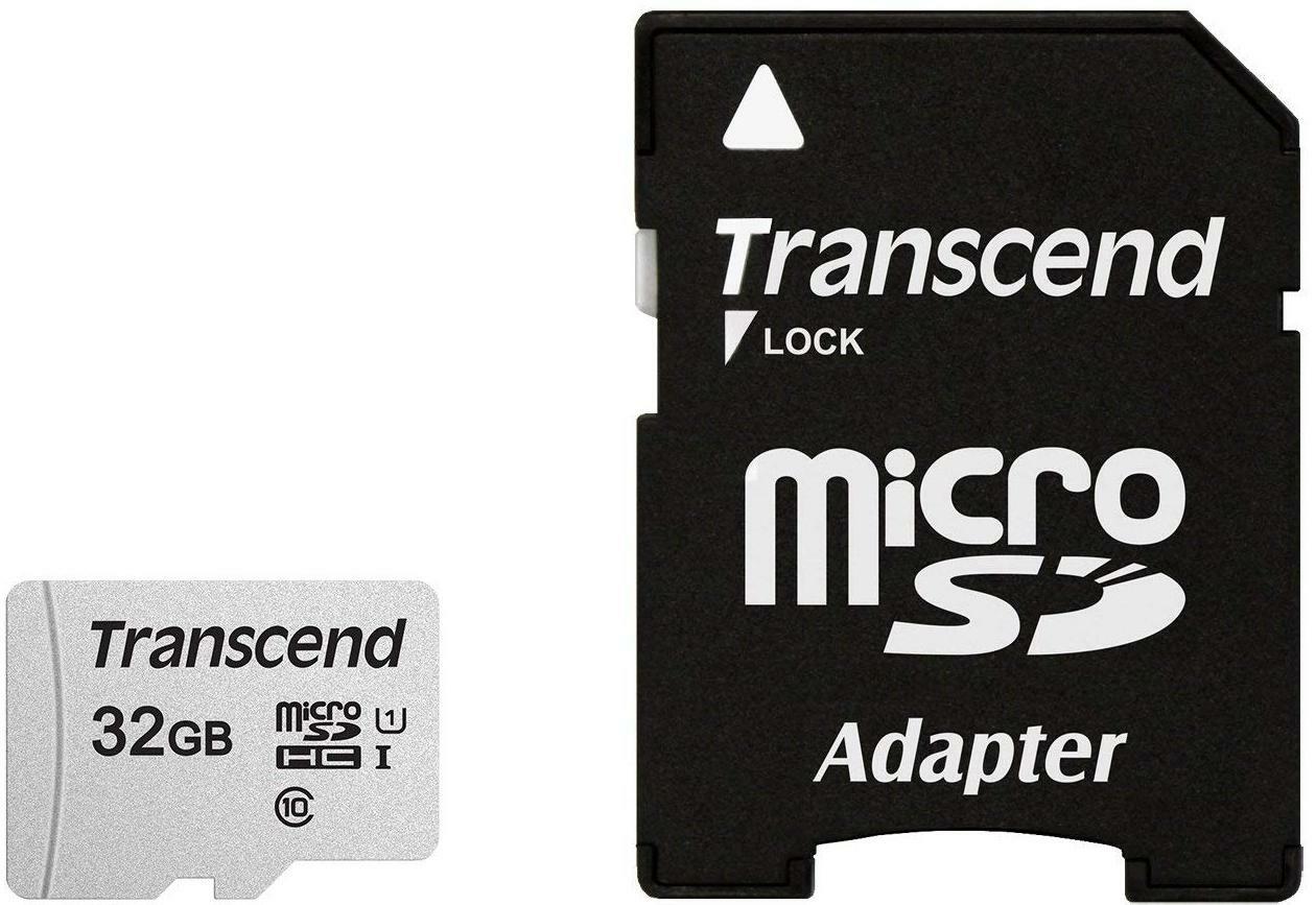 MicroSD Transcend / 32GB / SD adapter / UHS-I U1 / TS32GUSD300S-A /