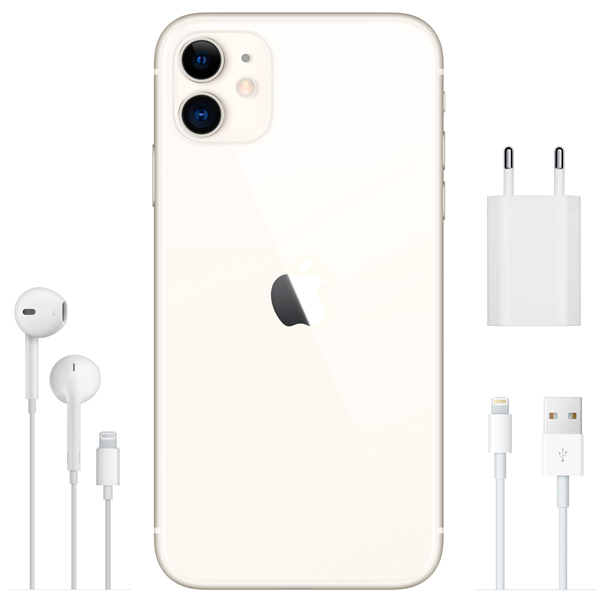 Apple iPhone 11 / 6.1" IPS 1792x828 / A13 Bionic / 4Gb / 128Gb / 3110mAh / DUALSIM / White