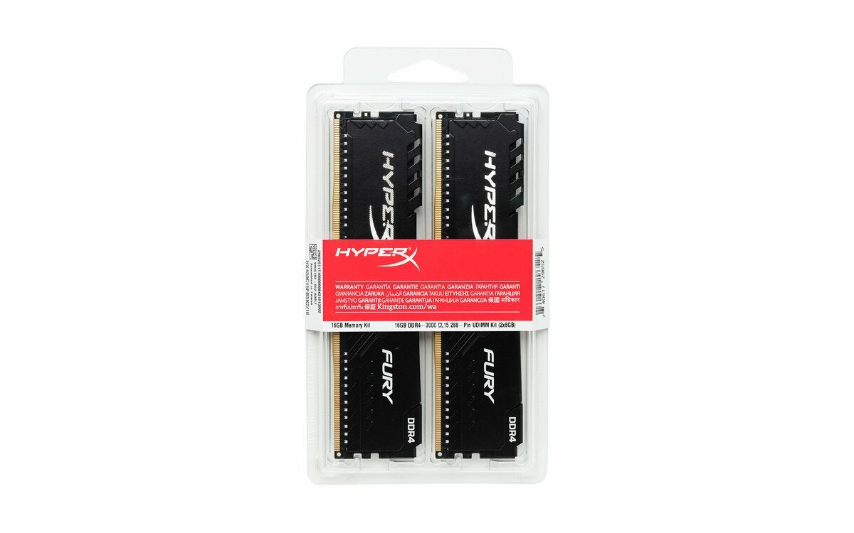 KIT RAM Kingston HyperX FURY HX430C15FB3K2/32 / 2x16GB / DDR4 / 3000 / PC24000 / CL15 / 1.2V / Black