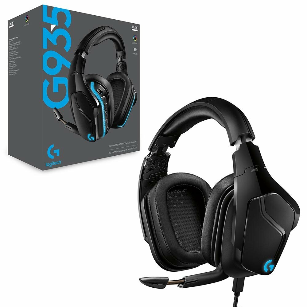 Logitech G935 / Wireless 7.1 Surround Lightsync / 981-000744 / Black