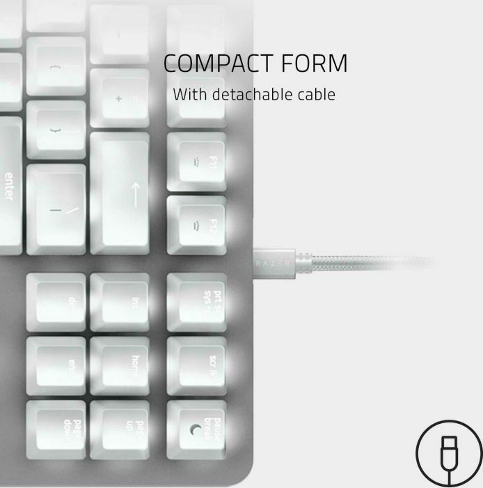 Razer Keyboard Mechanical BlackWidow Lite Mercury Ed. Orange Switch RZ03-02640700-R3M1 / White
