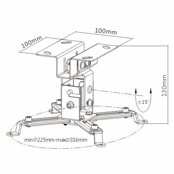 Projector Mount Brateck PRB-2S / Black