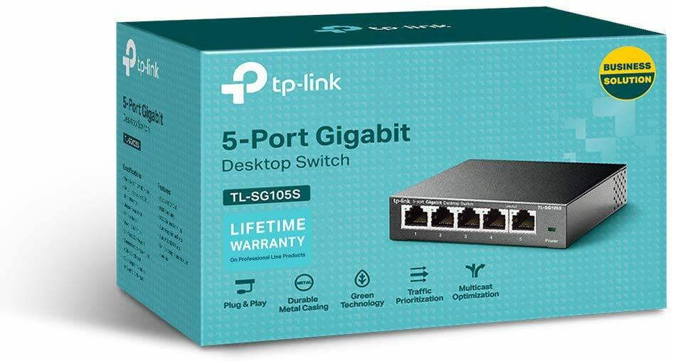 TP-LINK TL-SG105S Gigabit Switch 5 Ports / Black