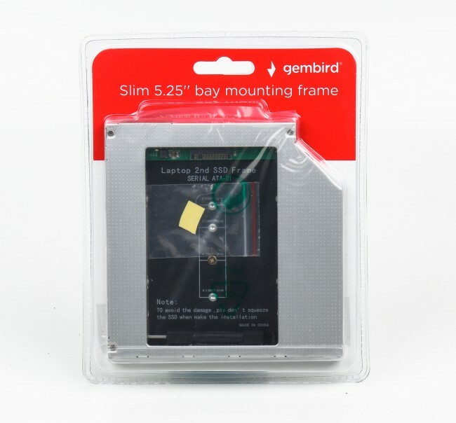 Gembird A-SATA12M2-01 Slim 5.25'' bay mounting frame for NGFF M.2 SSD 12.7 mm