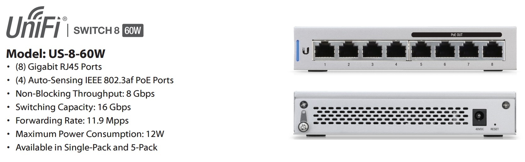 Ubiquiti UniFi Switch 8 / US-8-60W /