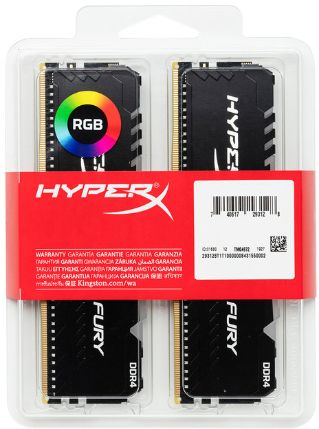 KIT RAM Kingston HyperX FURY RGB HX432C16FB3AK2/16 / 2x8Gb / DDR4 / 3200 / CL16 / 1.2V /