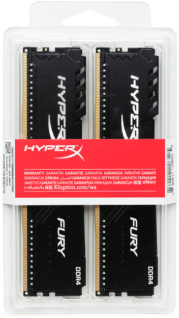 Kingston HyperX FURY HX424C15FB3K2/16 / 2*8GB / DDR4 / 2400 / PC19200 / CL15 / 1.2V / Black