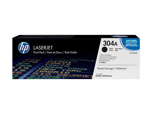 HP №304A Pack of 2 Black Cartridges CC530AD / Black