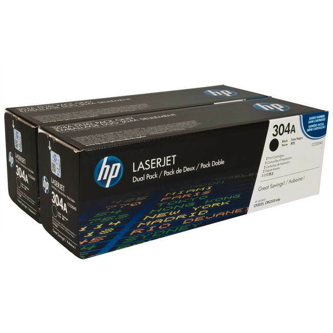 HP №304A Pack of 2 Black Cartridges CC530AD / Black