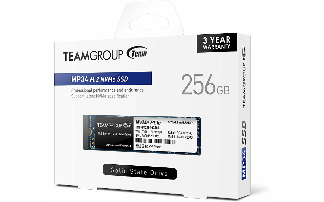 TeamGroup MP34 TM8FP4256G0C101 256GB SSD NVMe M.2 Gen3 x4 Type 2280