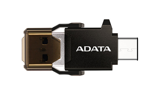 ADATA USB-C OTG READER USB3.1/Type-C for microSD Black